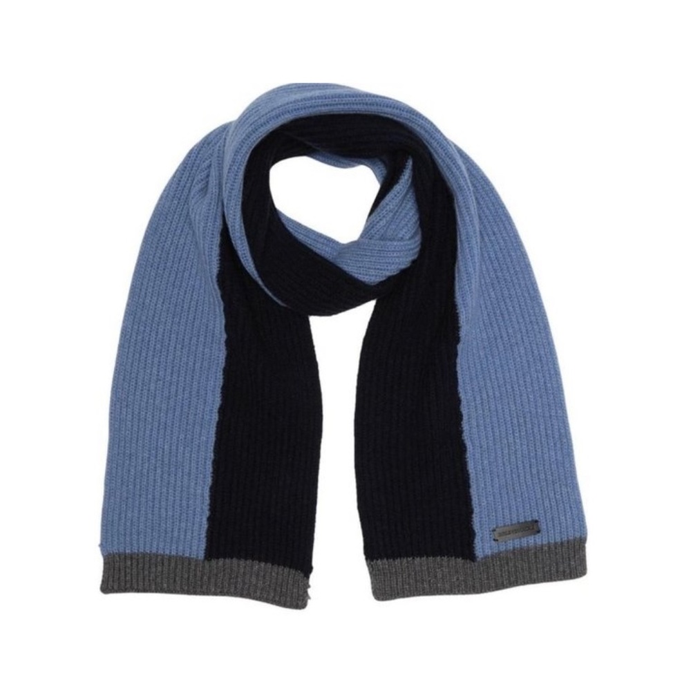 SOLD/////////////NEW Bruno Magli Blue Colorblock Wool Cashmere Scarf